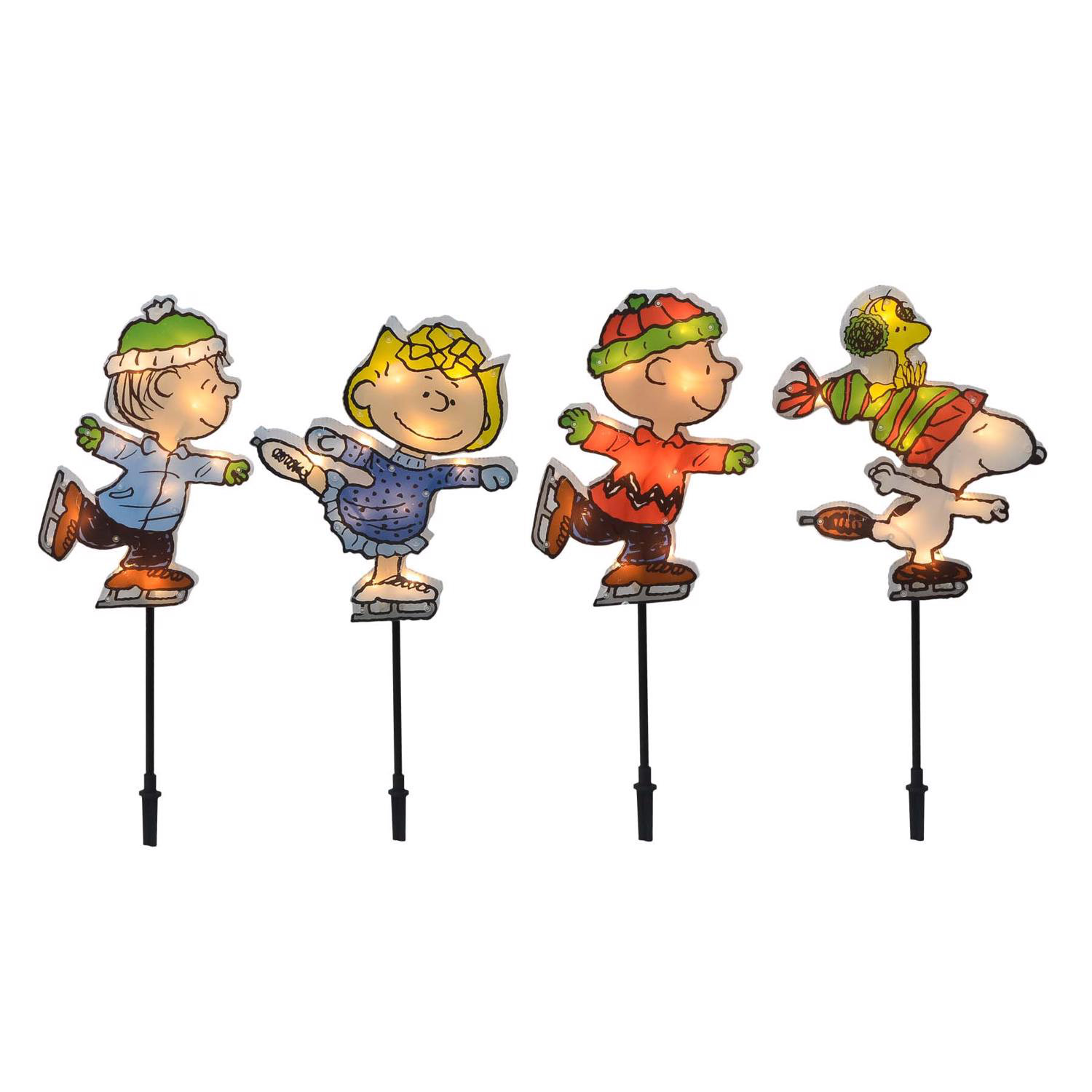 AmuseablesPeanut 'Aprs Ski'ピーナッツ Peanuts LED Pre-Lit Skating Peanuts 26 in. Pathway Decor